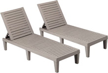 Cargar imagen en el visor de la galería, NEW Outdoor Chaise Lounge Chairs Waterproof PE Quick Assembly Lounge Chair with Adjustable Back Set of 2 for Patio, Poolside, Beach, Yard