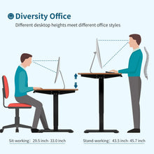 Load image into Gallery viewer, Furmax Electric Standing Desk Height Adjustable Desk Sit Stand Home Office Desk Ergonomic Computer Workstation with Preset Height Memory Controller Solid Wood Table Top (Brown)
