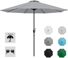 Cargar imagen en el visor de la galería, Patio Umbrella 9 FT Patio Umbrella Tilts Outdoor Umbrella Picnic Table Umbrella Pool Umbrella for Garden, Deck, Backyard and Beach