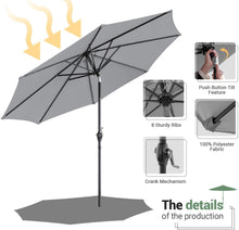 Cargar imagen en el visor de la galería, Patio Umbrella 9 FT Patio Umbrella Tilts Outdoor Umbrella Picnic Table Umbrella Pool Umbrella for Garden, Deck, Backyard and Beach