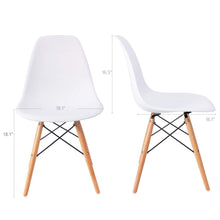 Cargar imagen en el visor de la galería, Modern Style Dining Chair Mid Century Modern DSW Chair, Shell Lounge Plastic Chair for Kitchen, Dining, Bedroom, Living Room Side Chairs Set of 4