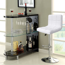 Cargar imagen en el visor de la galería, Modern PU Leather Adjustable Swivel Barstools, Armless Hydraulic Kitchen Counter Bar Stools Synthetic Leather Extra Height Square Island Bar Stool with Back Set of 2(White)
