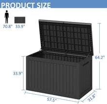 Load image into Gallery viewer, NEW 230 Gallon XXL Resin Deck Box Outdoor Waterproof Storage Box Loackable Bench for Patio Furniture Cushions, Toys and Garden Tools
