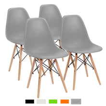 Cargar imagen en el visor de la galería, Modern Style Dining Chair Mid Century Modern DSW Chair, Shell Lounge Plastic Chair for Kitchen, Dining, Bedroom, Living Room Side Chairs Set of 4