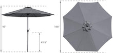 Cargar imagen en el visor de la galería, Patio Umbrella 9 FT Patio Umbrella Tilts Outdoor Umbrella Picnic Table Umbrella Pool Umbrella for Garden, Deck, Backyard and Beach