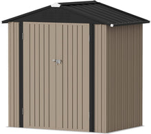 Load image into Gallery viewer, Outdoor Storage Shed 6 x 4 FT Lockable Metal Garden Shed Steel Anti-Corrosion Storage House with Double Lockable Door for Backyard Outdoor Patio (6' x 4')