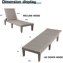 Cargar imagen en el visor de la galería, NEW Outdoor Chaise Lounge Chairs Waterproof PE Quick Assembly Lounge Chair with Adjustable Back Set of 2 for Patio, Poolside, Beach, Yard