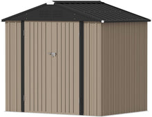 Load image into Gallery viewer, Outdoor Storage Shed 6 x 8 FT Lockable Metal Garden Shed Steel Anti-Corrosion Storage House with Single Lockable Door for Backyard Outdoor Patio(6' x 8')