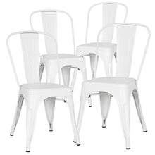 Cargar imagen en el visor de la galería, Metal Indoor-Outdoor Restaurant Chairs Kitchen Dining Chairs Stackable Side Chairs with Back Set of 4