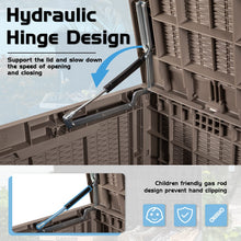 Load image into Gallery viewer, NEW 100 Gallon Waterproof Large Resin Deck Box Indoor Outdoor Lockable Storage Container for Patio Furniture Cushions, Toys and Garden Tools (Light Brown)