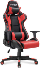 Load image into Gallery viewer, Gaming Chair Office Chair High Back Computer Chair PU Leather Desk Chair PC Racing Executive Ergonomic Adjustable Swivel Task Chair with Headrest and Lumbar Support (Red)
