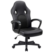 Cargar imagen en el visor de la galería, Office Chair Desk Leather Gaming Chair, High Back Ergonomic Adjustable Racing Chair,Task Swivel Executive Computer Chair Headrest and Lumbar Support (Black)