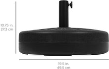 Load image into Gallery viewer, Fillable Plastic Patio Umbrella Base Stand Pole Holder for Outdoor, Lawn, Garden - Black