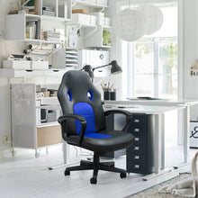 Cargar imagen en el visor de la galería, Office Chair Desk Leather Gaming Chair, High Back Ergonomic Adjustable Racing Chair,Task Swivel Executive Computer Chair Headrest and Lumbar Support (Blue)