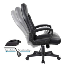 Cargar imagen en el visor de la galería, Office Chair Desk Leather Gaming Chair, High Back Ergonomic Adjustable Racing Chair,Task Swivel Executive Computer Chair Headrest and Lumbar Support (Black)