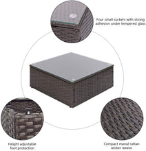 Cargar imagen en el visor de la galería, Brand New 9 Pieces Outdoor Patio Sectional Sofa All-Weather Patio Furniture Sets Manual Weaving Wicker Rattan Patio Conversation Set with Cushions and Glass Table