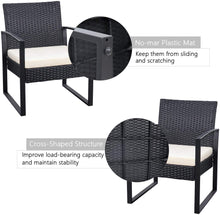 Load image into Gallery viewer, Brand New 3 Pieces Patio Set Outdoor Wicker Patio Furniture Sets Modern Bistro Set Rattan Chair Conversation Sets with Coffee Table for Yard and Bistro
