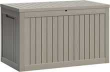Load image into Gallery viewer, NEW 230 Gallon XXL Resin Deck Box Outdoor Waterproof Storage Box Loackable Bench for Patio Furniture Cushions, Toys and Garden Tools