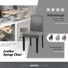 Cargar imagen en el visor de la galería, Dining Chair PU Leather Living Room Chairs Modern Kitchen Armless Side Chair with Solid Wood Legs Set of 4(Grey)