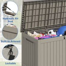Load image into Gallery viewer, NEW 230 Gallon XXL Resin Deck Box Outdoor Waterproof Storage Box Loackable Bench for Patio Furniture Cushions, Toys and Garden Tools