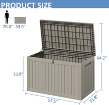 Load image into Gallery viewer, NEW 230 Gallon XXL Resin Deck Box Outdoor Waterproof Storage Box Loackable Bench for Patio Furniture Cushions, Toys and Garden Tools