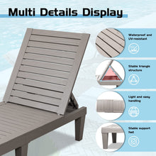 Cargar imagen en el visor de la galería, NEW Outdoor Chaise Lounge Chairs Waterproof PE Quick Assembly Lounge Chair with Adjustable Back Set of 2 for Patio, Poolside, Beach, Yard