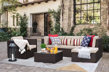 Cargar imagen en el visor de la galería, Brand New 6 Pieces Patio Furniture Set Outdoor Sectional Sofa Outdoor Furniture Set Patio Sofa Set Conversation Set with Cushion and Table (Beige)