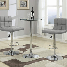 Cargar imagen en el visor de la galería, Modern PU Leather Adjustable Swivel Barstools, Armless Hydraulic Kitchen Counter Bar Stools Synthetic Leather Extra Height Square Island Bar Stool with Back Set of 2(Gray)