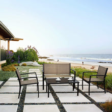 Cargar imagen en el visor de la galería, Brand New 4 Pieces Patio Furniture Outdoor Furniture Outdoor Patio Furniture Set Textilene Bistro Set Modern Conversation Set Bistro Set with Loveseat Tea Table for Home, Lawn and Balcony