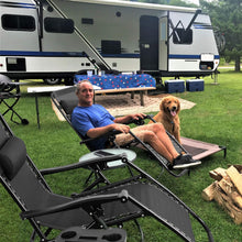 Cargar imagen en el visor de la galería, Zero Gravity Chair Patio Folding Lawn Lounge Chairs Outdoor Lounge Gravity Chair Camp Reclining Lounge Chair with Pillows for Poolside Backyard and Beach Set of 2 (Black)