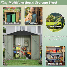 Load image into Gallery viewer, Outdoor Storage Shed 6 x 8 FT Lockable Metal Garden Shed Steel Anti-Corrosion Storage House with Single Lockable Door for Backyard Outdoor Patio(6' x 8')