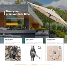 Cargar imagen en el visor de la galería, Patio Umbrella 9 FT Patio Umbrella Tilts Outdoor Umbrella Picnic Table Umbrella Pool Umbrella for Garden, Deck, Backyard and Beach