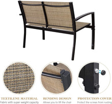 Cargar imagen en el visor de la galería, Brand New 4 Pieces Patio Furniture Outdoor Furniture Outdoor Patio Furniture Set Textilene Bistro Set Modern Conversation Set Bistro Set with Loveseat Tea Table for Home, Lawn and Balcony