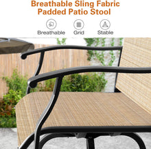 Load image into Gallery viewer, NEW Patio Bar Stools Set of 2 All-Weather Outdoor Patio Furniture Set Counter Height Tall Patio Swivel Chairs for Bistro, Lawn, Garden, Backyard
