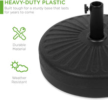 Load image into Gallery viewer, Fillable Plastic Patio Umbrella Base Stand Pole Holder for Outdoor, Lawn, Garden - Black