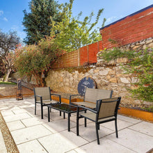 Cargar imagen en el visor de la galería, Brand New 4 Pieces Patio Furniture Outdoor Furniture Outdoor Patio Furniture Set Textilene Bistro Set Modern Conversation Set Bistro Set with Loveseat Tea Table for Home, Lawn and Balcony