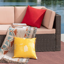 Cargar imagen en el visor de la galería, Brand New 7 Pieces Patio Furniture Sectional Set Outdoor Wicker Rattan Sofa Set Backyard Couch Conversation Sets with Pillow, Cushions and Glass Table(Beige)