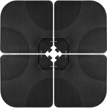 Cargar imagen en el visor de la galería, Heavy-Duty Cantilever Offset Patio Umbrella Stand Square Base Plate Set w/Easy-Fill Spouts for Water or Sand - Black