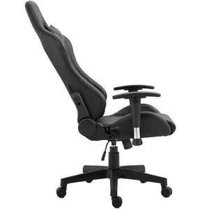 Gaming Chair Office Chair High Back Computer Chair PU Leather Desk Chair PC Racing Executive Ergonomic Adjustable Swivel Task Chair with Headrest and Lumbar Support (Black)
