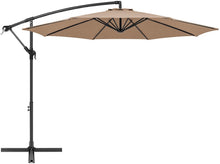 Cargar imagen en el visor de la galería, Patio Umbrella Cantilever Umbrella Offset Umbrella Market Deck Umbrella Outdoor 10' Hanging Umbrella with Base for Garden Backyard Poolside (Khaki or Burgundy))
