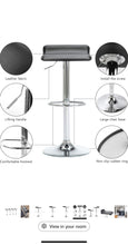 Cargar imagen en el visor de la galería, Black Vinyl Adjustable Swivel Bar Stools

