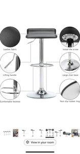 Black Vinyl Adjustable Swivel Bar Stools
