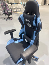 Cargar imagen en el visor de la galería, Gaming Chair With Vibration Massage ,Footrest and Lumbar Support, Adjustable Arms, Height Adjustable，High Back Reclining Computer Chair 360-Swivel(Black&amp;Blue)

