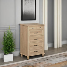 Load image into Gallery viewer, WAMPAT Oak Dresser for Bedroom with 5 Drawers, Tall Kids Dressers with Wide Chest of Drawers, Mid Century Modern Wooden Closet Storage Organizer, Small Dressers for Nursery, Living Room, Hallway
