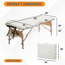 Load image into Gallery viewer, Portable Massage Table 28 Inch Wide Lash Bed Height Adjustable 2 Folding Spa Table with Non-Woven Bag for Spa Footmassage Facial CareSpa Tattoo(Cream)
