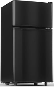 New 3.55 Cu.Ft Mini Fridge with Freezer, Small Refrigerator with 2 Doors for Kitchen, Dorm, Office and Bedroom, Mini Refrigerator with Adjustable Shelves (Black)