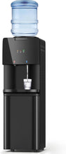 Load image into Gallery viewer, Water Dispenser with Hot &amp; Cold Water, Top Loading Water Cooler for 3 or 5 Gallon Bottles with Child Safety Lock, Ideal for Kitchens, Offices, Pitch-Black
