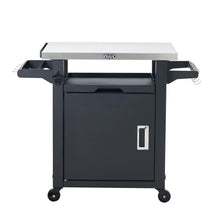 Load image into Gallery viewer, Deluxe Outdoor Rolling Prep Station, 20&quot; x 30&quot; Stainless Steel Kitchen Storage Island with Enclosed Cabinet and Storage Drawer
