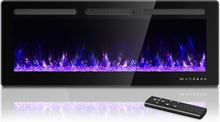 Load image into Gallery viewer, NEW 42 inch Electric Fireplace in-Wall Recessed and Wall Mounted with Remote Control, 1500/750W Fireplace Heater (59-97°F Thermostat) with 12 Adjustable Color, Timer, Touch Screen and Crystal
