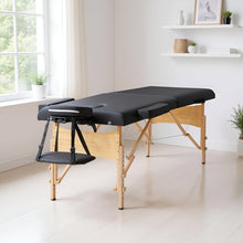Load image into Gallery viewer, Portable Massage Table 28 Inch Wide Lash Bed Height Adjustable 2 Folding Spa Table with Non-Woven Bag for Spa Footmassage Facial CareSpa Tattoo(Black)
